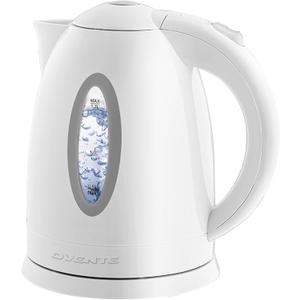 OVENTE Electric Kettle, 1.7L Fast Boiling Water Heater for Coffee or Tea, BPA Free with Water Level Gauge, Auto Shut-Off, Boil-Dry Protection, Indicator Light and Removable Filter, White KP72W