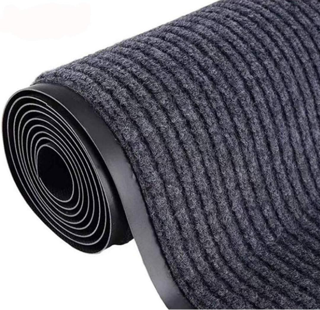 3x10Ft Commercial Indoor Outdoor Rug Grey Brush Step Entrance Floor Mat Commercial Runner Rugs with Rubber Backing for Hallways