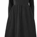 ZEAGOO Women Dresses Spring Fall 2026 Sweater Dress Long Sleeve Casual Knit Dresses with Pockets (Black, L)