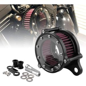 Sporacingrts Motorcycle Air Filter CNC Black Air Cleaner Intake Filter Compatible with Sportster Police XL883P (unmarked)