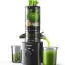 Juicer Machines, TUUMIIST Cold Press Juicer with 4.6'' Large Feed Chute Fit Whole Vegetable And Fruit, Masticating Juicer Easy To Clean, Black