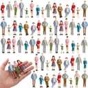 Namalu 98 Pcs 1: 25 Scale Miniature People Figurines Tiny Painted Model Train People Mini Architectural Plastic Small Dollhouse Figures for Projects Diorama Village