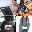 SEYMAC stock Case for iPad (A16) 11th/10th Generation 11''/10.9'' 2025/2022, Full-Body Drop Protection Case with Screen Protector &360 Rotate Hand Strap/Stand, Black