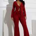 Everly Lace Top & Wide Pants SET, M