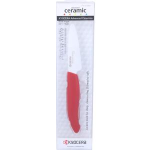 Kyocera Revolution 3-inch Paring Ceramic Knife, Red Handle, White Blade
