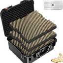 9mm Ammo Box Storage Case: Waterproof Ammo Case Organizer, Durable Ammunition Carrying Boxes for 9mm Luger, 9x19mm, .380ACP, .45, .22LR, .223, 5.56 Ammo Boxes for Can for Pistol Gun & Handgun Ammos
