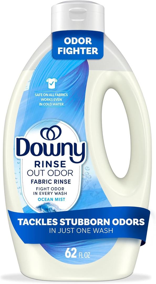 Downy Rinse Laundry Odor Remover, Ocean Mist Scent, 62 FL OZ, Fabric Softener and Laundry Odor Removal Rinse