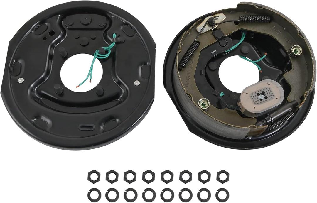 JDMSPEED Pair of 10" x 2-1/4" Self Adjusted Electric Trailer Brake Assembly Left and Right 3500lb Axle Trailer Brake Kit