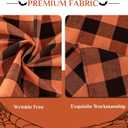 Softalker Fall Checkered Table Runner - Orange Buffalo Plaid Halloween Thanksgiving Stain Resistant Washable Table Decoration for Dining/Parties/Holiday Decor, 13 x 48 Inch