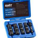 Orion Motor Tech Lug Nut Socket Set, 5pc 1/2" Drive Impact Flip Socket Set with Metric 17 19 21 22 mm & SAE 3/4 13/16 7/8 15/16 in. Sockets, Double Ended Thin Wall Nut Sockets with 3" Extension Bar