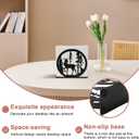 Sika Deer Design Napkin Holder for Table,Metal Standing Napkin Dispenser for 5-inch Paper Napkins,Black Metal Napkin Storage for Kitchen Dining Room Coffee Bar,Mail Letter Sorter Rack