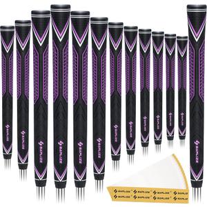 SAPLIZE High-performance Rubber Golf Grips 13 Pack, High Shock Absorption, Non-slip, Choose from 13 Grips with 15 Tapes or Full Regripping Kit, Std/Mid/Jumbo, CC10 Series