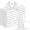 60 Pieces White Satin Napkins 20x20 Inches Satin Cloth Napkins, Square Satin Napkins with Scalloped Edges, Elegant & Silky Table Napkins for Restaurant Banquet Wedding