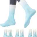 Ivyhouse Pilates Yoga Socks with Grips for Women - Colorful Non Slip Crew Athletic Socks - Cute Grippy Workout Hospital Socks