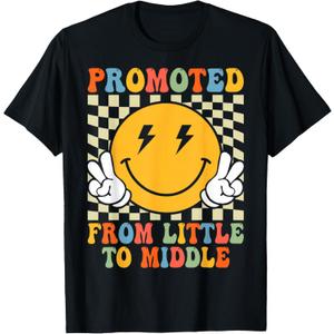 Promoted to Middle Brother Sister Toddler Baby Announcement T-Shirt, S