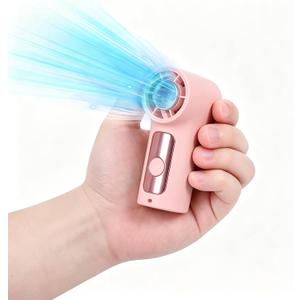 Mini Portable Handheld Cooling Fan with Ice Cooler, 3.5 Inch Pocket Size Rechargeable Small Personal Fan with Semiconductor Cooling, 6 Speeds, Max 10.8 ft/s, 3000mAh, Fast Skin Cooling, Pink