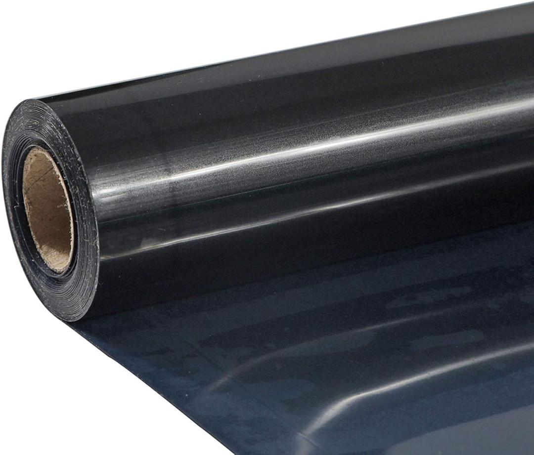 TUMIYA Black Heat Transfer Vinyl HTV Rolls, 12" x 8ft Black Iron on Vinyl for T-Shirt, Glossy HTV Vinyl