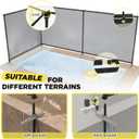 6' x 12' Gray Outdoor Privacy Screen Freestanding 240 GSM Privacy Fence Panels for Outside, Pool Fences with Poles, Backyard Temporary Fencing, Privacy Wall Ground Pole Fence