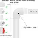 4"x 2" PVC DWV Reducing Bush Adapter Pipe Fitting SCH40 PVC Reducer Bushing (Socket x Socket) PVC Pipe Reducing Bushing Fitting for Home Sewer Plumbing
