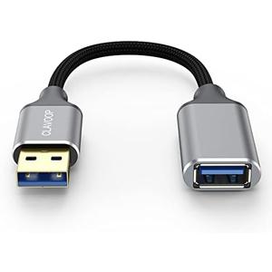 CLAVOOP Short USB Extension Cable 6 inch, USB A 3.0 Extender Male to Female Cord Braided Compatible with Flash Drive, Printer, Camera, Mouse, Keyboard, Headset, Phone