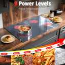 30 Inch Electric Cooktop - 4 Burner Built-in Electric Stove 30In 6600W, Radiant Ceramic Stove with Dual Zone, Metal Frame, Child Lock, Timer, 220V Hard Wired, Satin Grey
