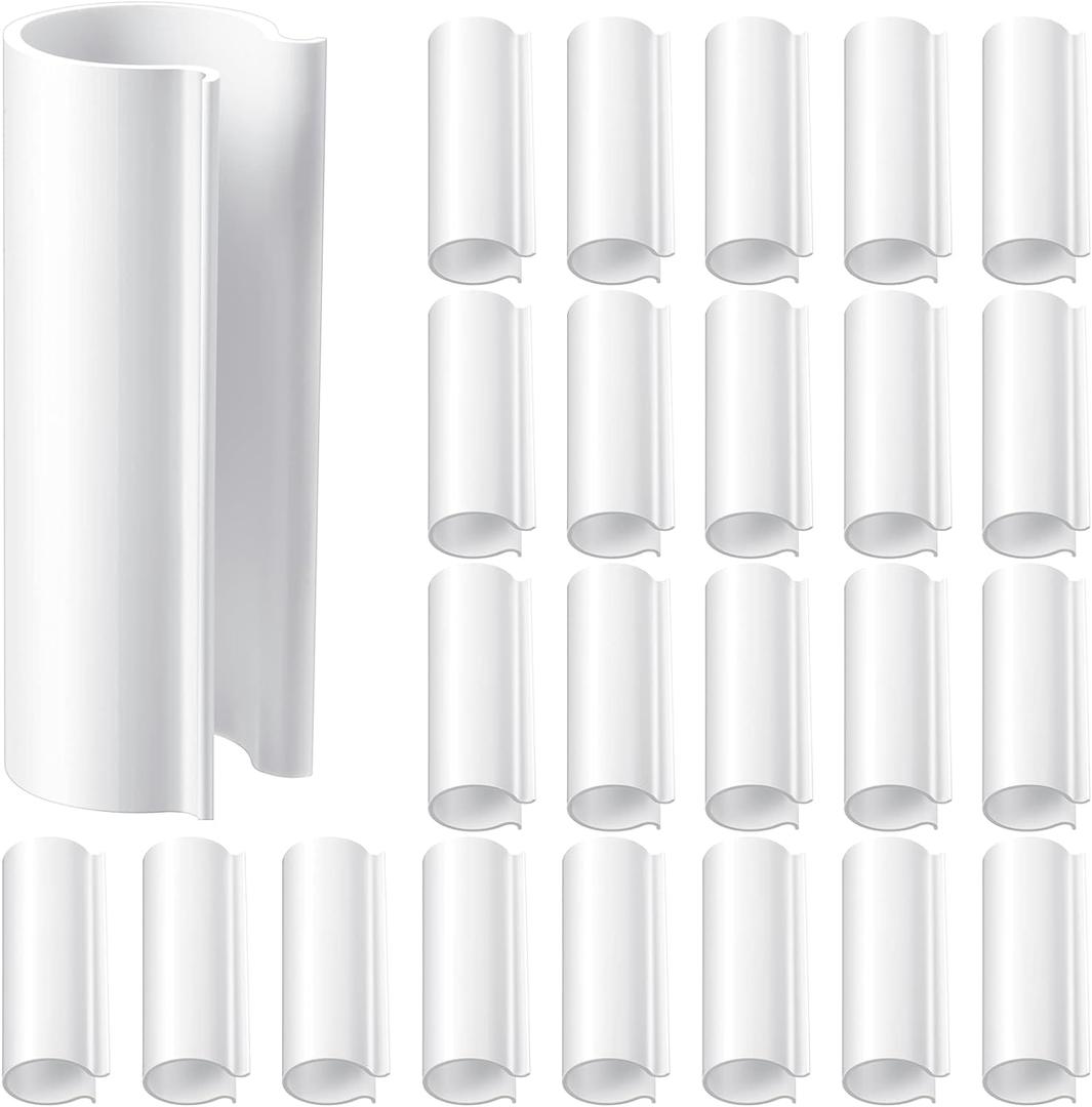 Jetec 32 Piece Summer Clamp for PVC Pipe Greenhouses, Row Covers, Pool Cover Clips, Shelters, Bird Protection, 2.4 Inch Long(White, for 1/2 Inch PVC Pipe)