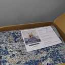 8x10 Area Rugs for Living RoomLarge Machine Washable Area Rug with Non Slip Backing Non Shedding Abstract Stain Resistant Carpet for Bedroom Dining Room Nursery Home Office - Beige/Blue (8' x 10')