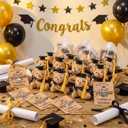 25 Sets Mini Middle School Graduation Bear 8th Grade Graduation Gifts Bulk Include Mini Stuffed Bear Bracelet Organza Bag Hello High School Card for 8th Students Class of 2026 Party Favors(Black)