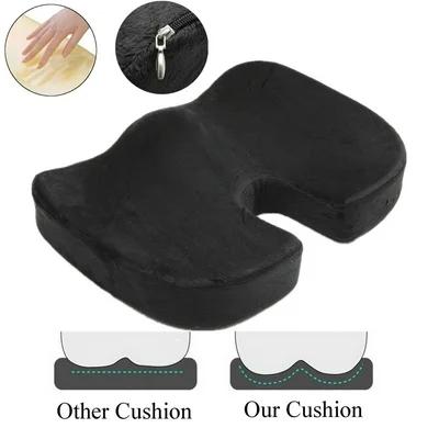 Memory Foam Seat Cushion for for Home Office Desk Chairs Black 18.5" x 14"