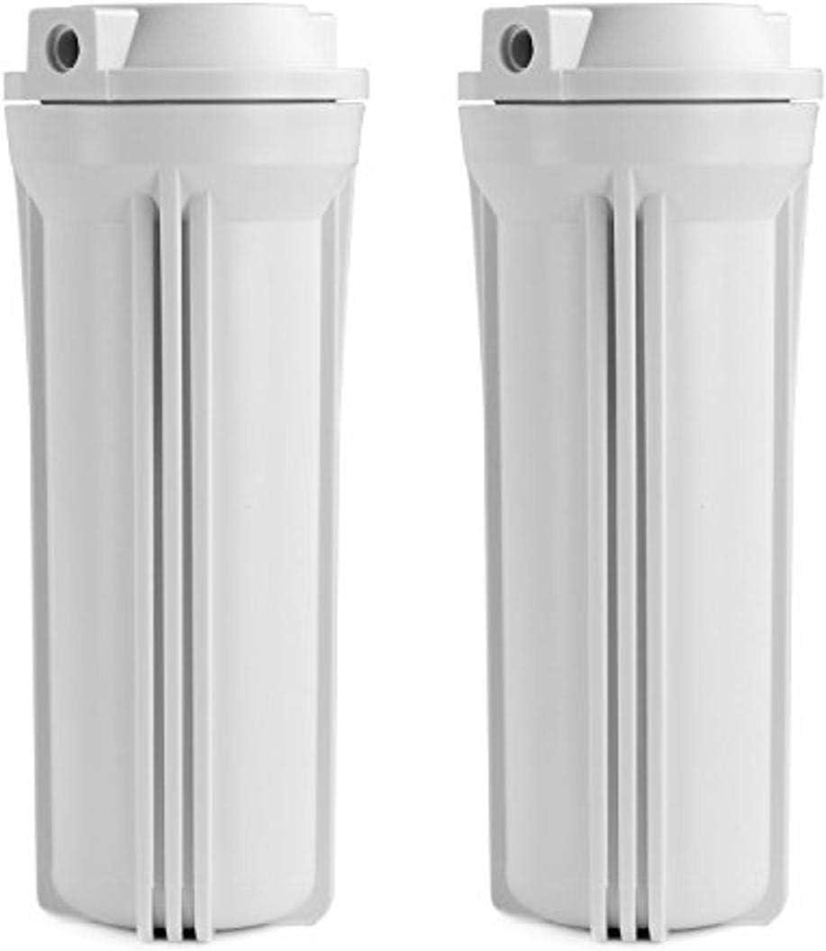 iSpring HW12X2 Water Filter Housings for Reverse Osmosis Systems, 10" Inch, 2-Pack, White (Not a Replacement Part for RCC7 Series Models Sold Before March 2020)