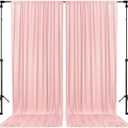 10 x 10 Feet Blush Pink Backdrop Curtain for Partie, Background Curtains for Photoshoot, Birthday, Wedding, Halloween, Thanksgiving, Christmas, New Year Party Decorations 5Ft x 10Ft, 2 Panels