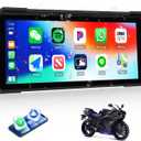 Motorcycle GPS Navigation System with Wireless Carplay Android Auto 8.1" Moto CarPlay Screen with Dual Bluetooth, Navigation/Siri/G00gle Assistant Waterproof