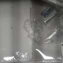 Furnulem White Nightstand with 3 Drawers and 2-Tier Shelf, Small Night Stand End Table Side Furniture, Fabric Storage Organizer for Bedroom, Closet, Hallway, Nursery, Sturdy Steel Frame, Wood Top