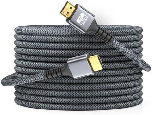 looyotul 4k Hdmi Cable 75ft Ultra High Speed HDMI 2.0 Cable 4K@60HZ 3D ARC Gold Plated Connector Ethernet Audio Video Return HDMI Cord for UHD TV Monitor Laptop Xbox PS4/PS5 Roku TV ect.(Silvery)