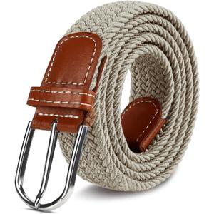 Multicolored Woven Stretch Belt for Men and Women, Braided Elastic Golf Belts Jeans Casual Pants Sport Belt