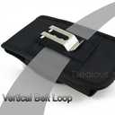 Reiko Vertical Rugged Pouch with Buckle Clip in Black (6.1X3.2X0.7 Inches)