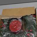 Crowye 6 Pcs Christmas Cabinets Wreaths for Kitchen Cabinets with Ribbon Hanging 10 Inches Artificial Green Leaves Decorative Berry for Kitchen Window Front Door Wall Winter Decor(Red and Black)