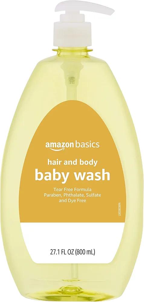 Amazon Basics Tear-Free Baby Hair and Body Wash, 27.1 Fluid Ounce, Lightly Scented, 3-Pack (Previously Solimo)