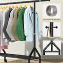 Heavy Duty Clothes Rack Load 520LBS, Adjustable Rolling Clothing Rack with Sturdy Wheel, Metal Industrial Closet Garment Racks for Hanging Clothes Coat, Portable for Bedroom, Laundry Living Room