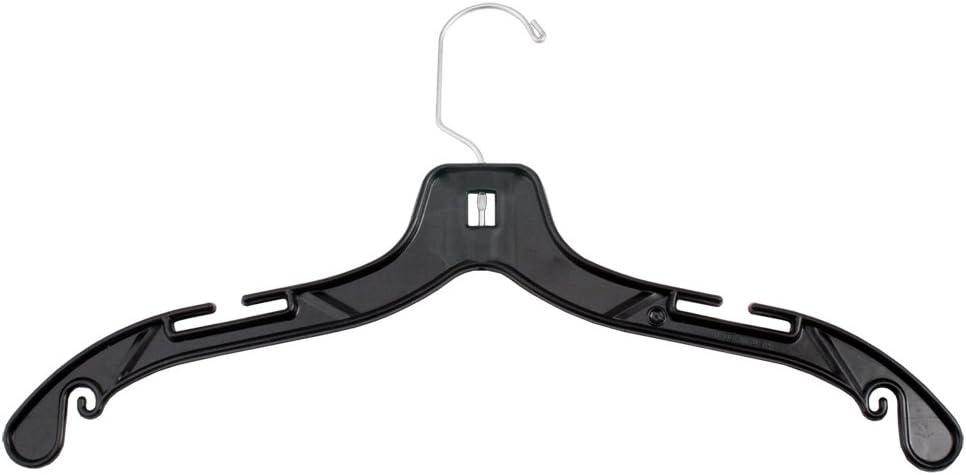 NAHANCO 2405 Plastic Dress Hanger, Jumbo Weight, 17", Black (Pack of 100)