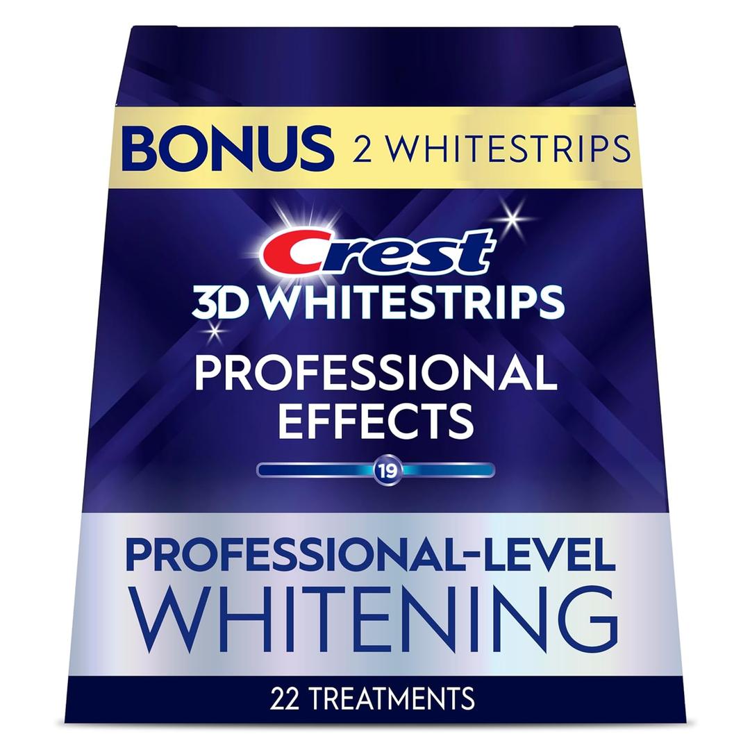 Crest 3D Whitestrips Professional Effects – Teeth Whitening Kit, 22 Treatments (20 + 2 Bonus), Each with 1 Upper/ 1Lower, 44 Strips – Crest 3DWhite Teeth Whitening Strips
