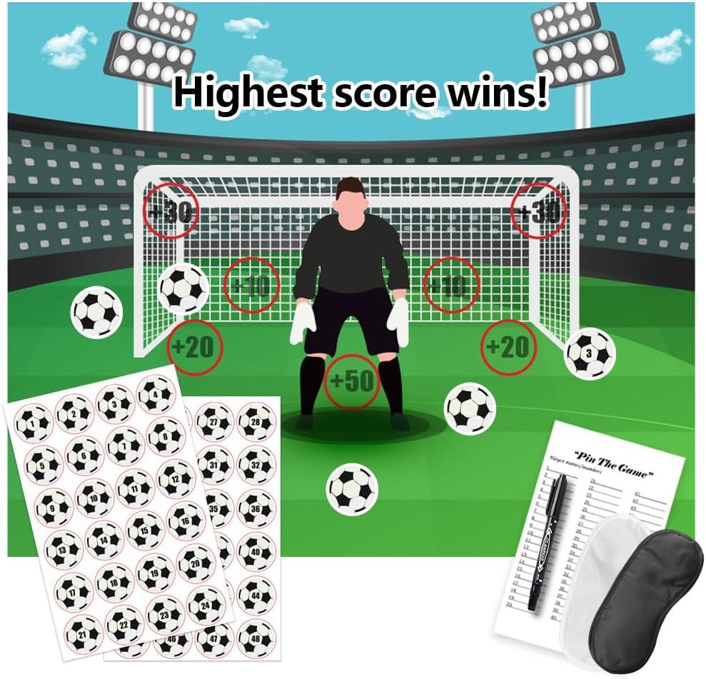 Soccer Birthday Party Games, Pin The Soccer on The Goal Kids Party Games for Boys Football Soccer Birthday Party Decorations Favors Supplies Classroom Activities for Boy