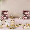 2 Pcs Wood Donut Wall Display Stand Reusable Rustic Doughnut Board Holder Donut Party Supplies for Wedding Birthday Family Party Festival Table Decor (Curry and Black)