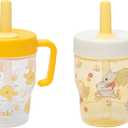Zak Designs Disney Winnie the Pooh Capri Toddler Tumbler For Travel or At Home, 10oz 2-Pack Durable Plastic Sippy Cups With Handle and Leak-Proof Design are Perfect For Kids (Pooh & Friends)