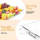 Clear Plastic Serving Tray with Handles, BPA-Free Storage Organizer Tray -2 Pack Large Trays 20.5"x14" Reusable Serving Platters for Appetizer, Fruit, Kitchen, Desk & Serving Tray for Party Supplies