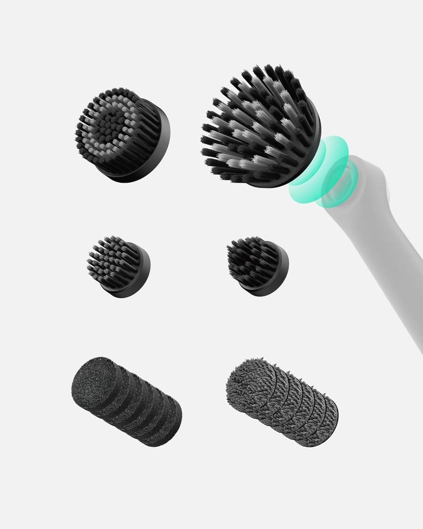 HOTO 16 PCS Replacement Brush Heads for Wand Grout Brush, Suitable Electric Scrubber Only, Cordless Spin Scrubber Accessories for Tiles, Grout, Corners, Crevices