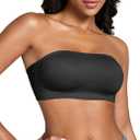 DEANGELMON Strapless Bras for Women Comfort Non-Slip Seamless Padded Bralette Clear Straps Wireless Tube Top Bra, Size: 2XL