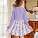 Move Dance Toddler Girls Dresses and Cardigan Sets 2 Piece Fall Picture Day Outfits 2-6T (Purple)
