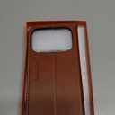 SHIELDON Genuine Leather Wallet Case for iPhone 17 Pro 6.3" 2025 | Flip Cover | Magnetic Closure | RFID Blocking Credit Card Holder | Kickstand | Shockproof Phone Cover | Retro Brown