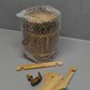 1.5L Oak Aging Barrels Whiskey Barrel Dispenser Home Bucket Whiskey Barrel, Spirits, Beer, and Liquor Light Yellow (with baked oak chips)